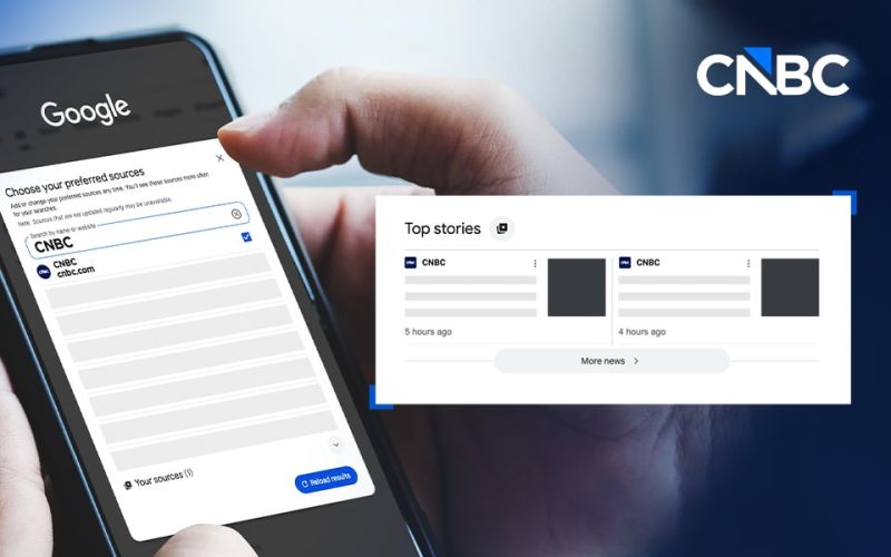 How to choose CNBC as a preferred source on Google